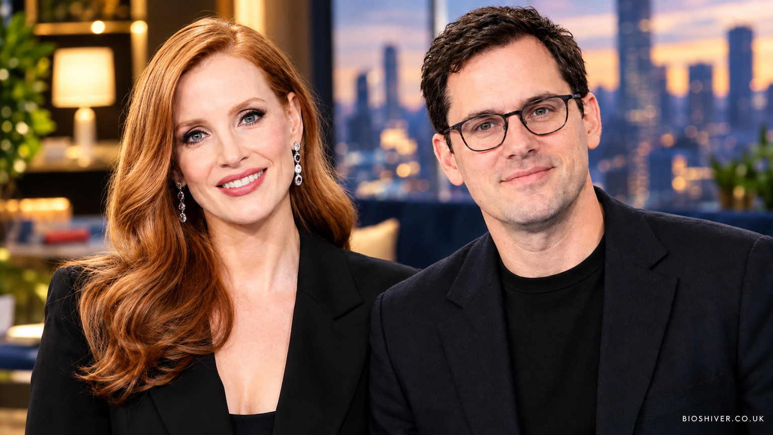 Jessica Chastain and Mike Krieger